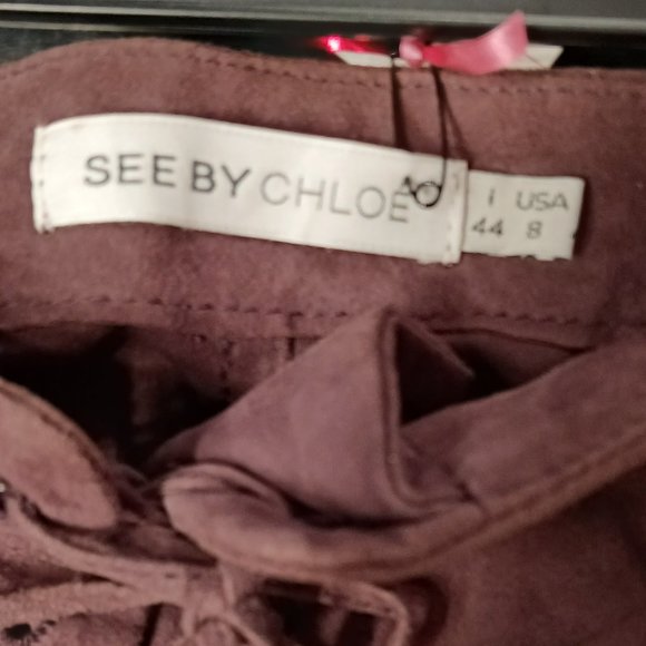 NWT See by Chloe Women's Goat Leather Shorts Size 8 - Picture 3 of 4